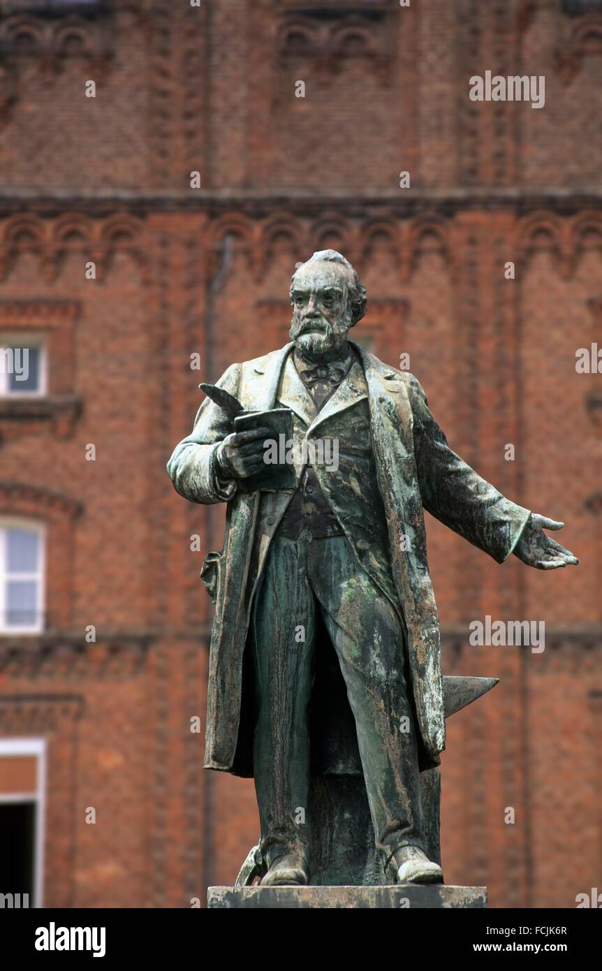 statue of Jean-Baptiste Andre Godin 1817-1888, founder of the famous Godin  stove factory, imagined creating a company in which Stock Photo - Alamy
