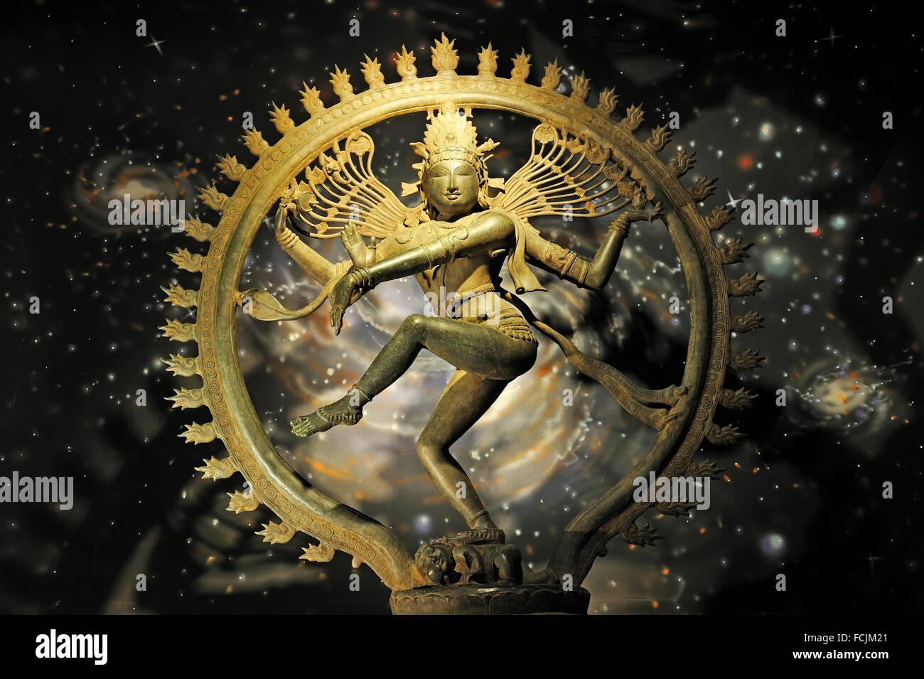 11th century bronze statue of Nataraja or Natesa, meaning The Lord of Dance symbolizing Hindu God Shiva´s cosmic dance of Stock Photo