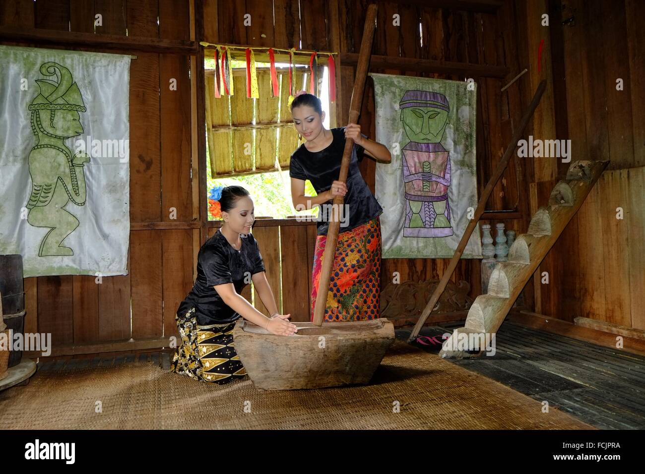 Dancer In Traditional Costume In The Sarawak Cultural Village, Kuching ...