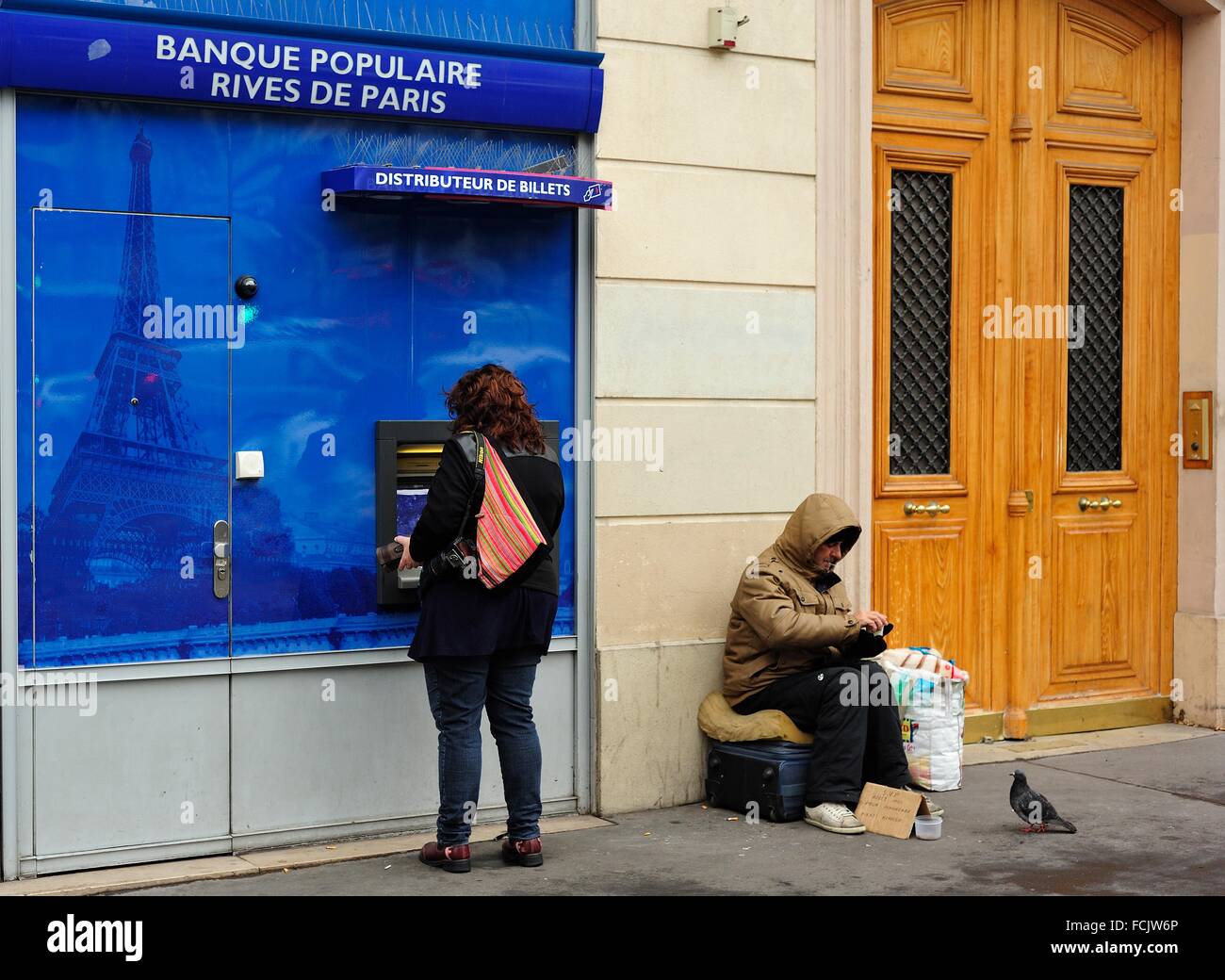 bank machine or ATM, Paris, France Stock Photo - Alamy