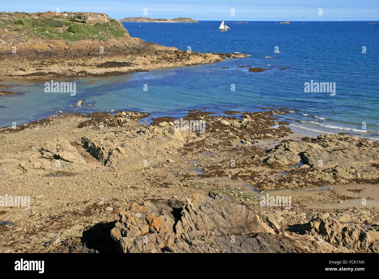Beach, Saint Malo, Brittany, France Stock Photo Alamy