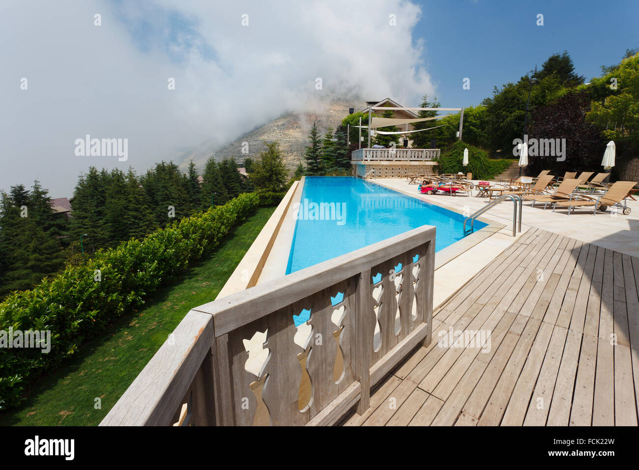 Hotel swimming pool in Faraya, Lebanon Stock Photo Alamy
