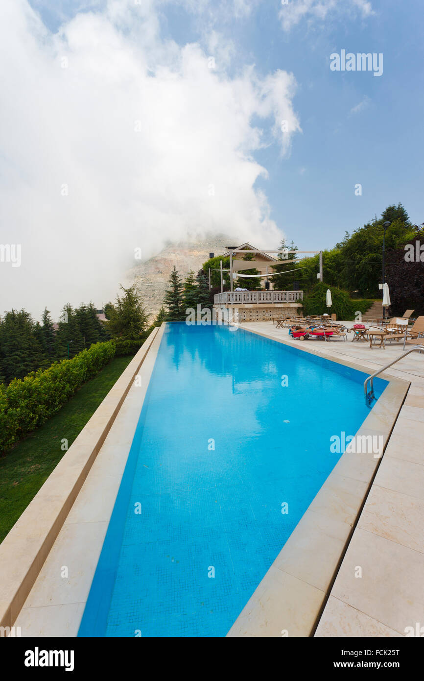 Hotel swimming pool in Faraya, Lebanon Stock Photo Alamy