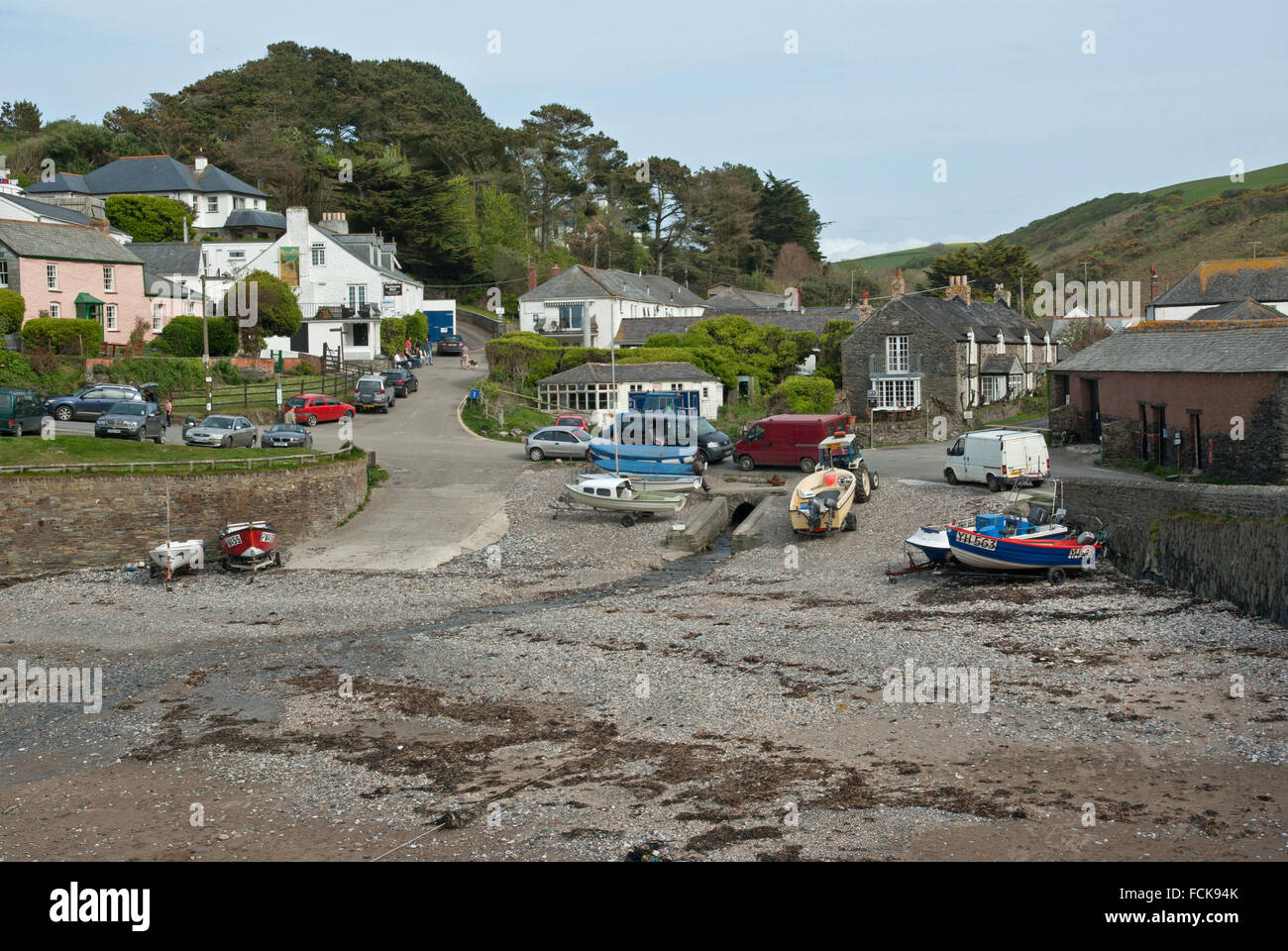 Port Gaverne Cornwall Stock Photo Alamy