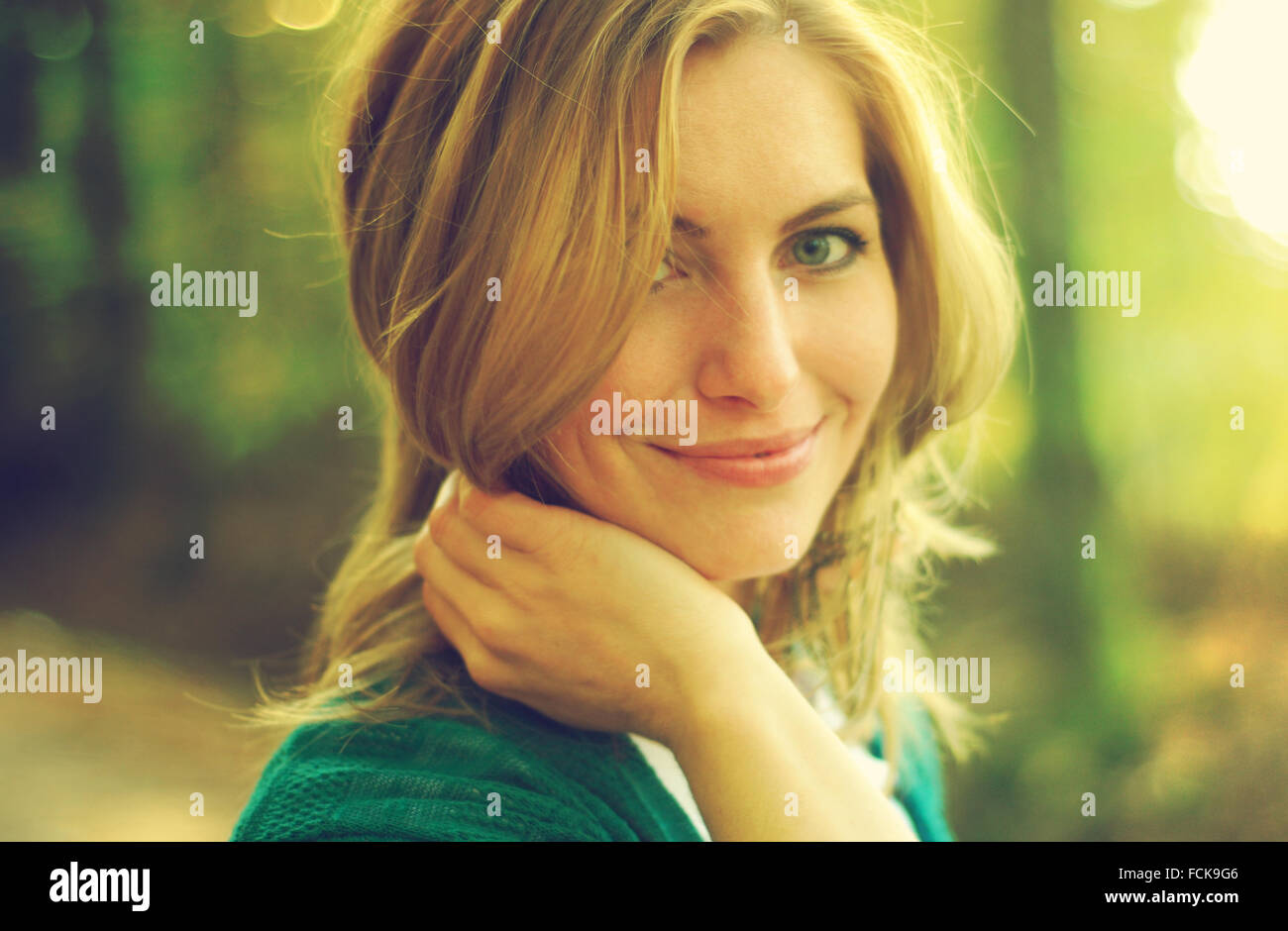 Woman face portrait outdoors hi-res stock photography and images - Alamy