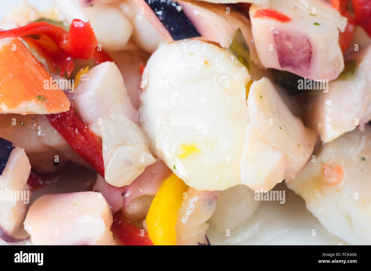 closeup to seafood salad Stock Photo
