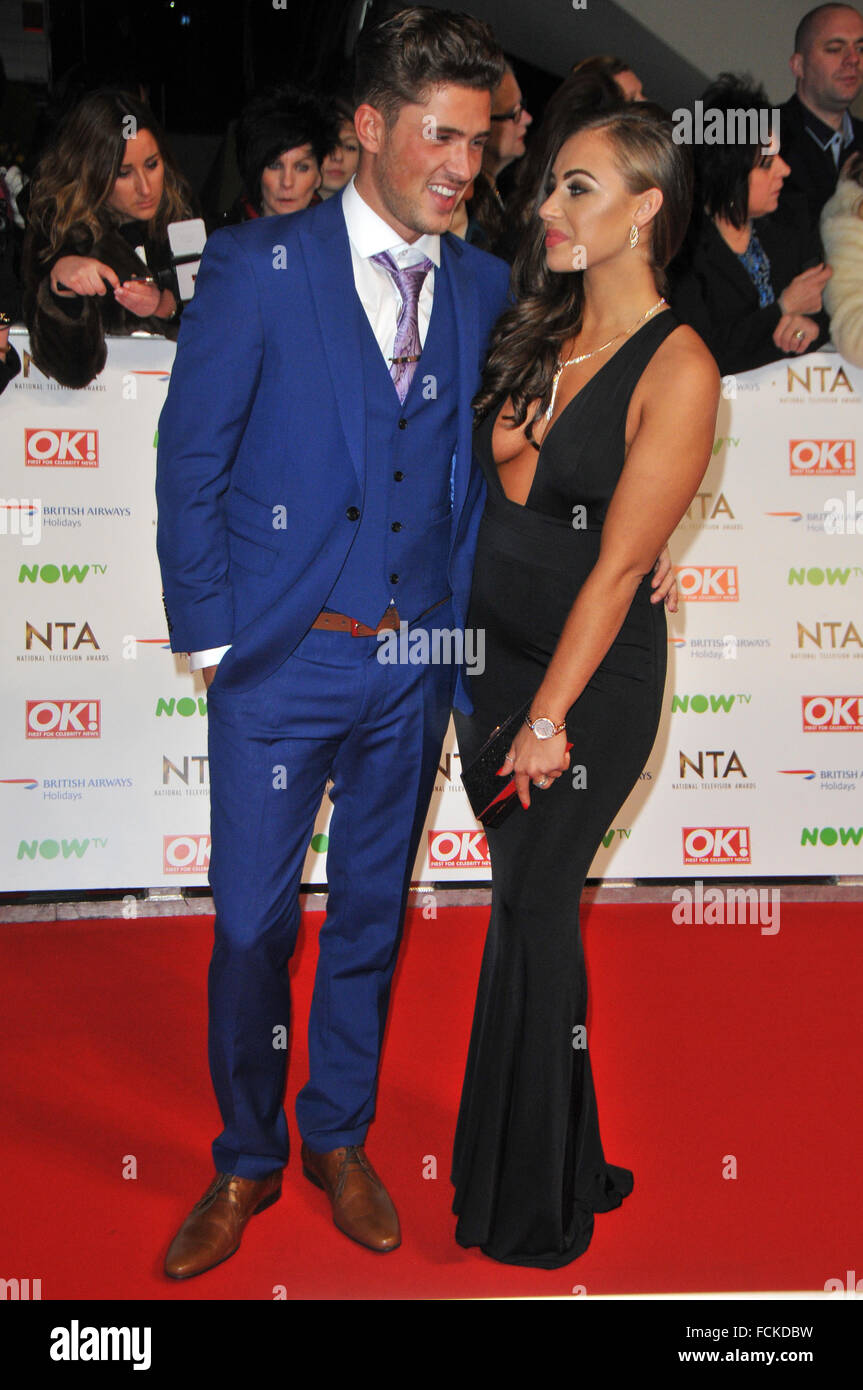 London, UK, 20 January 2016, Jordan Davies & Ashleigh Defty attends the NTA National Television Awards 2016 held at the O2. Stock Photo