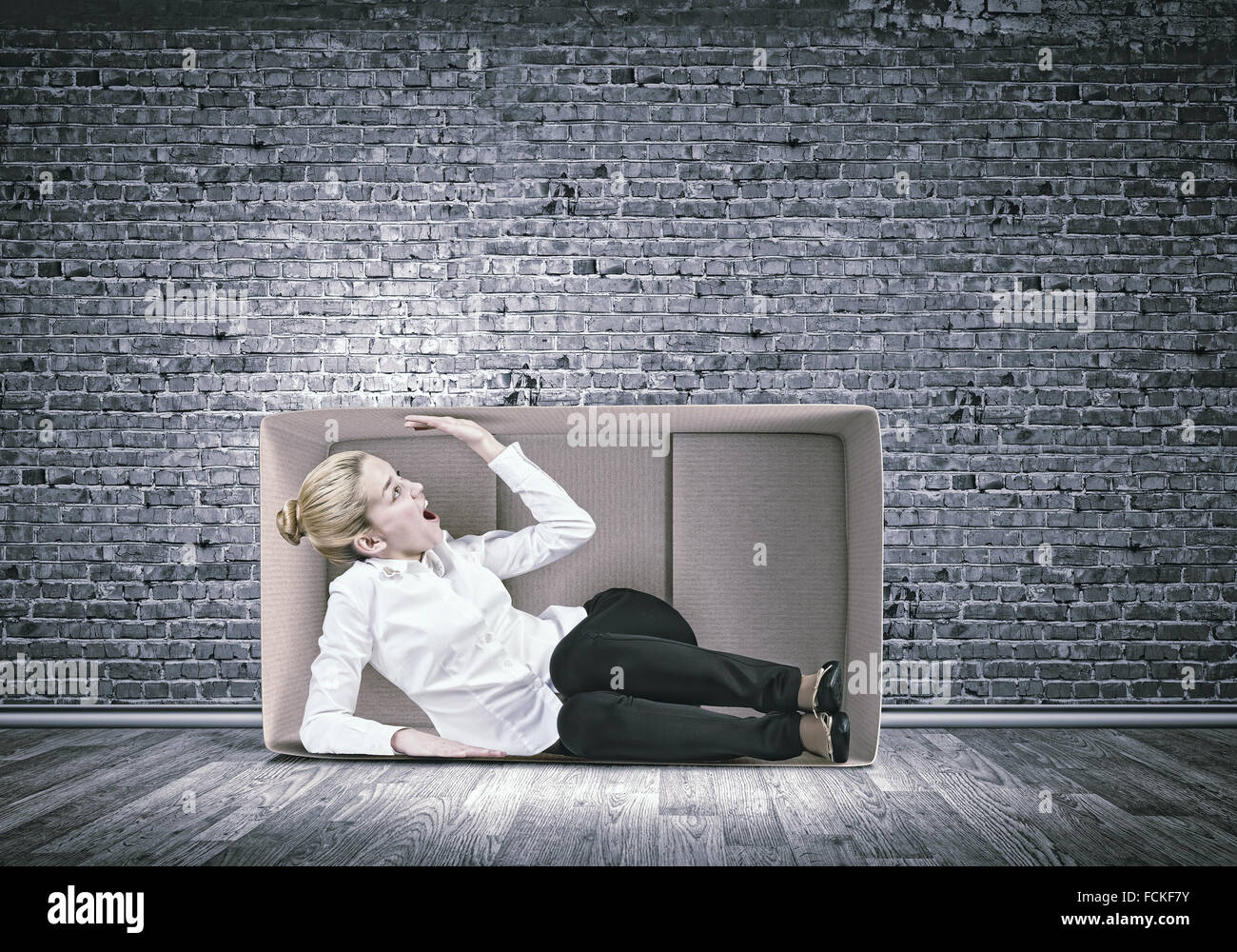 Woman trapped box hires stock photography and images Alamy