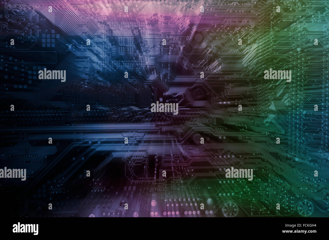 computers circuitboard in various shades of colors Stock Photo Alamy