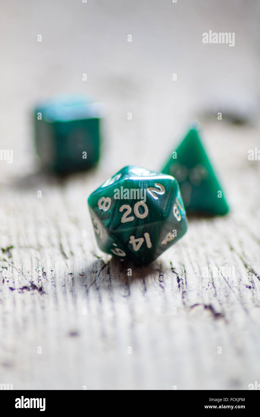 Twenty sided dice used for various board games Stock Photo