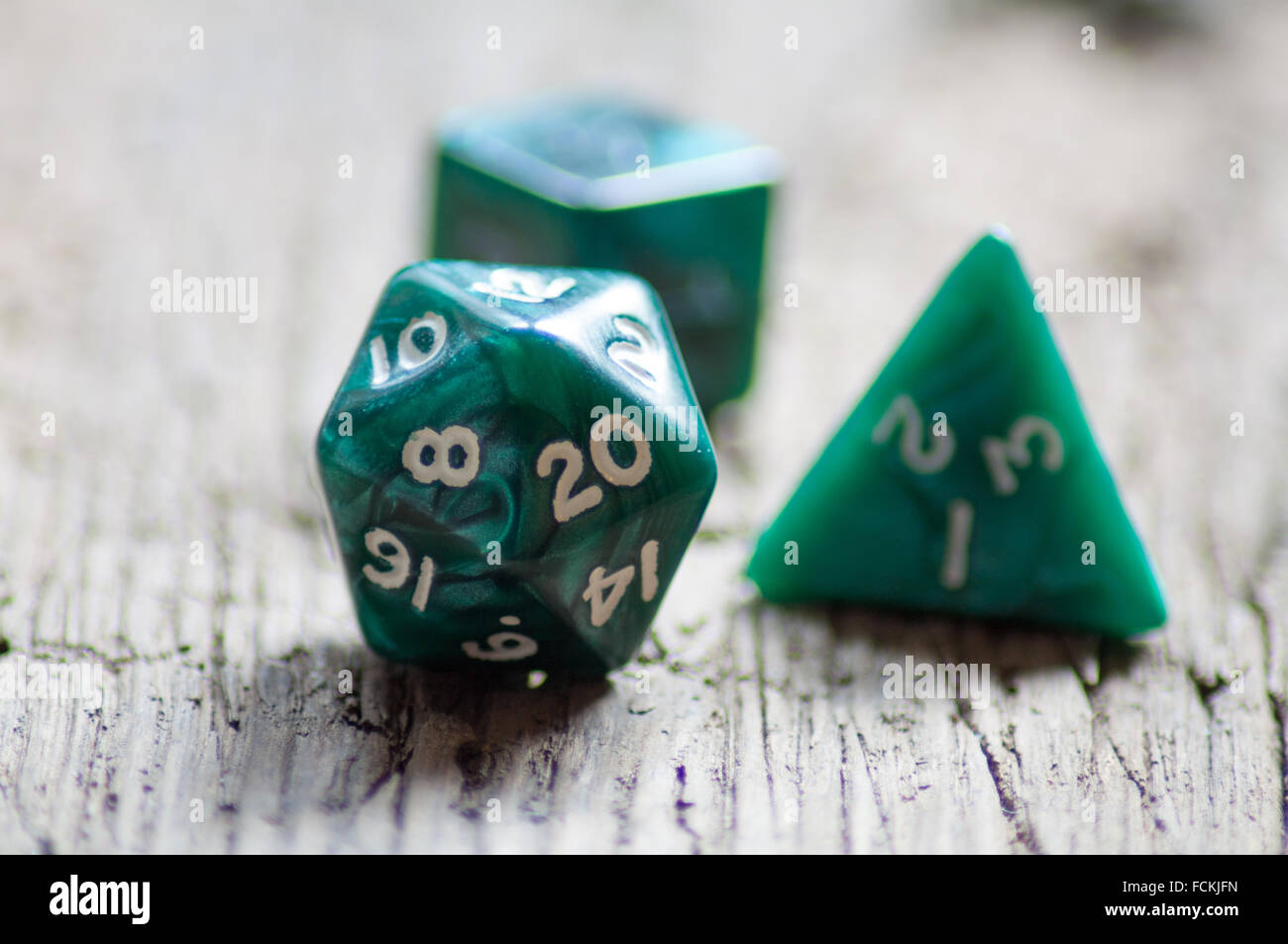 Twenty sided dice used for various board games Stock Photo
