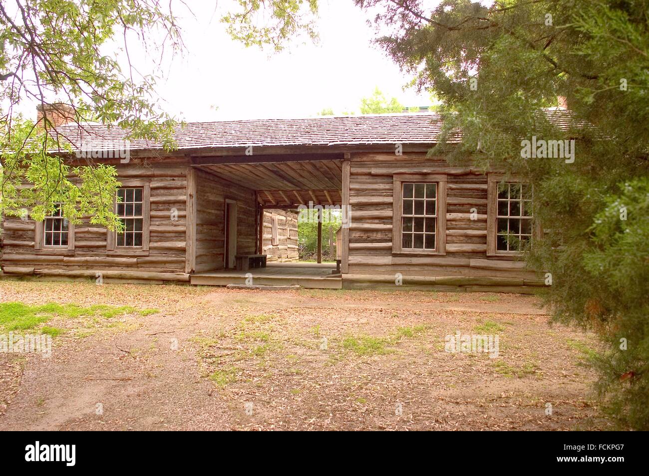 Log House At Historic Arkansas Museum Little Rock Arkansas Usa