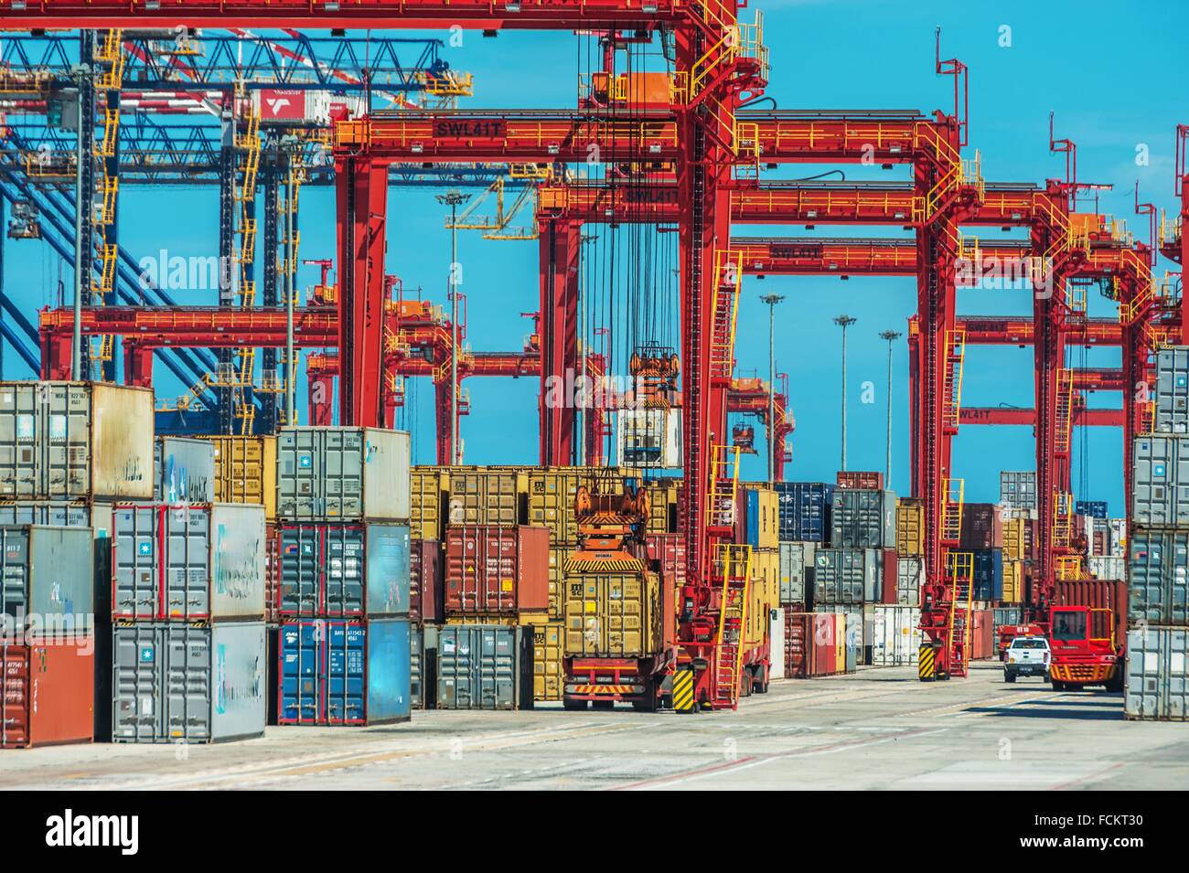 Container depot at Cape Town docks Stock Photo Alamy