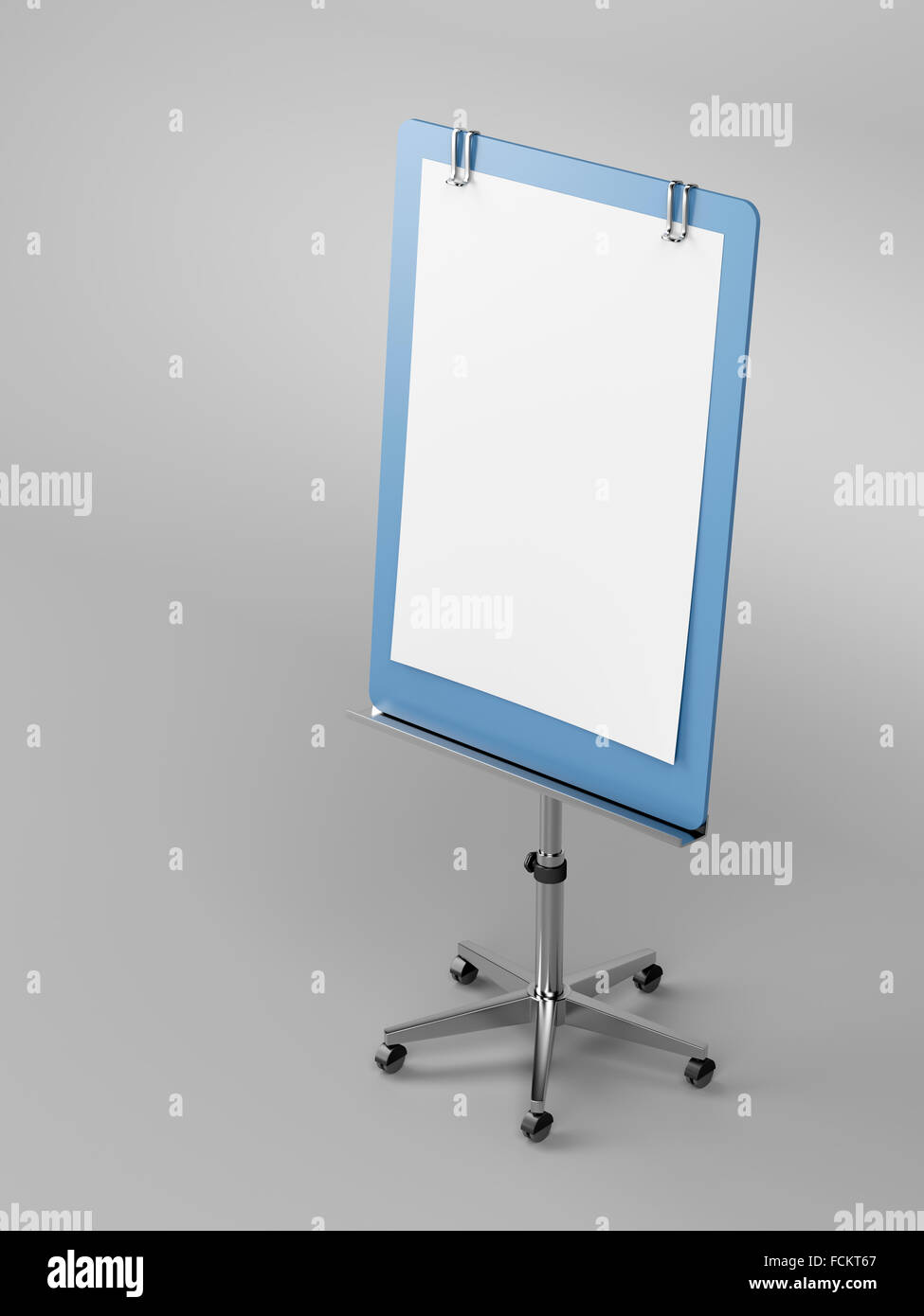 Blank flip chart on gray background Stock Photo Alamy