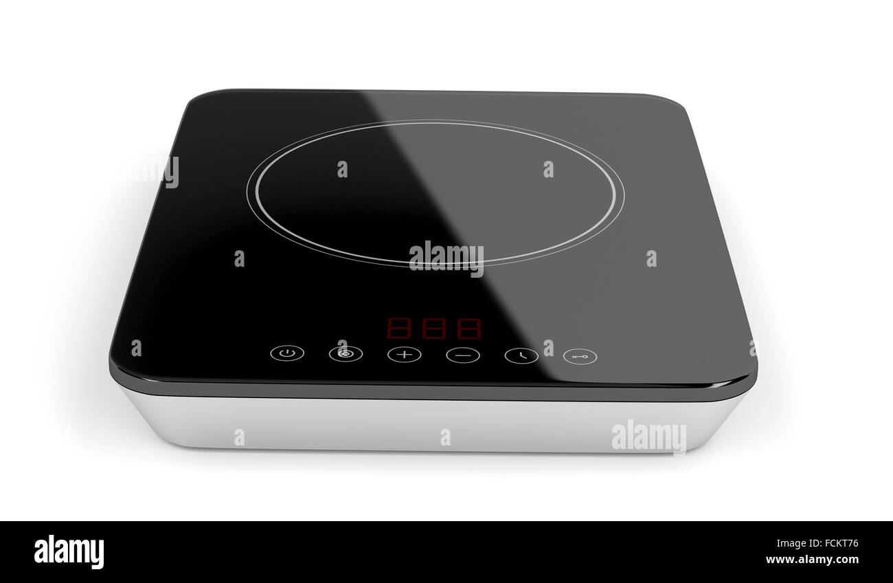 Portable induction cooktop on white background Stock Photo