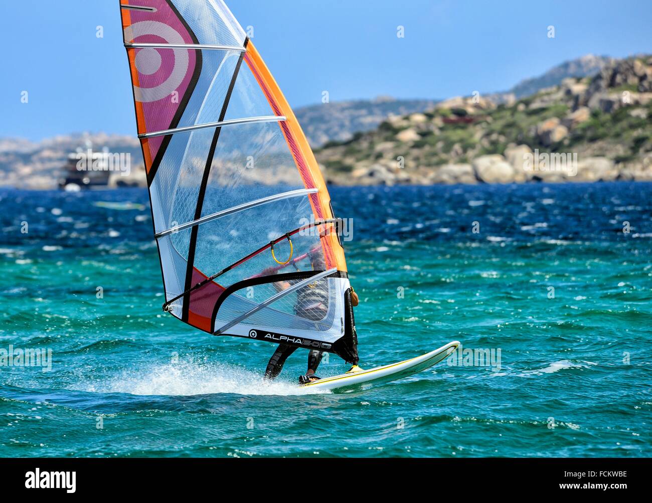 Windsurfing, northern Sardinia, Italy Stock Photo Alamy