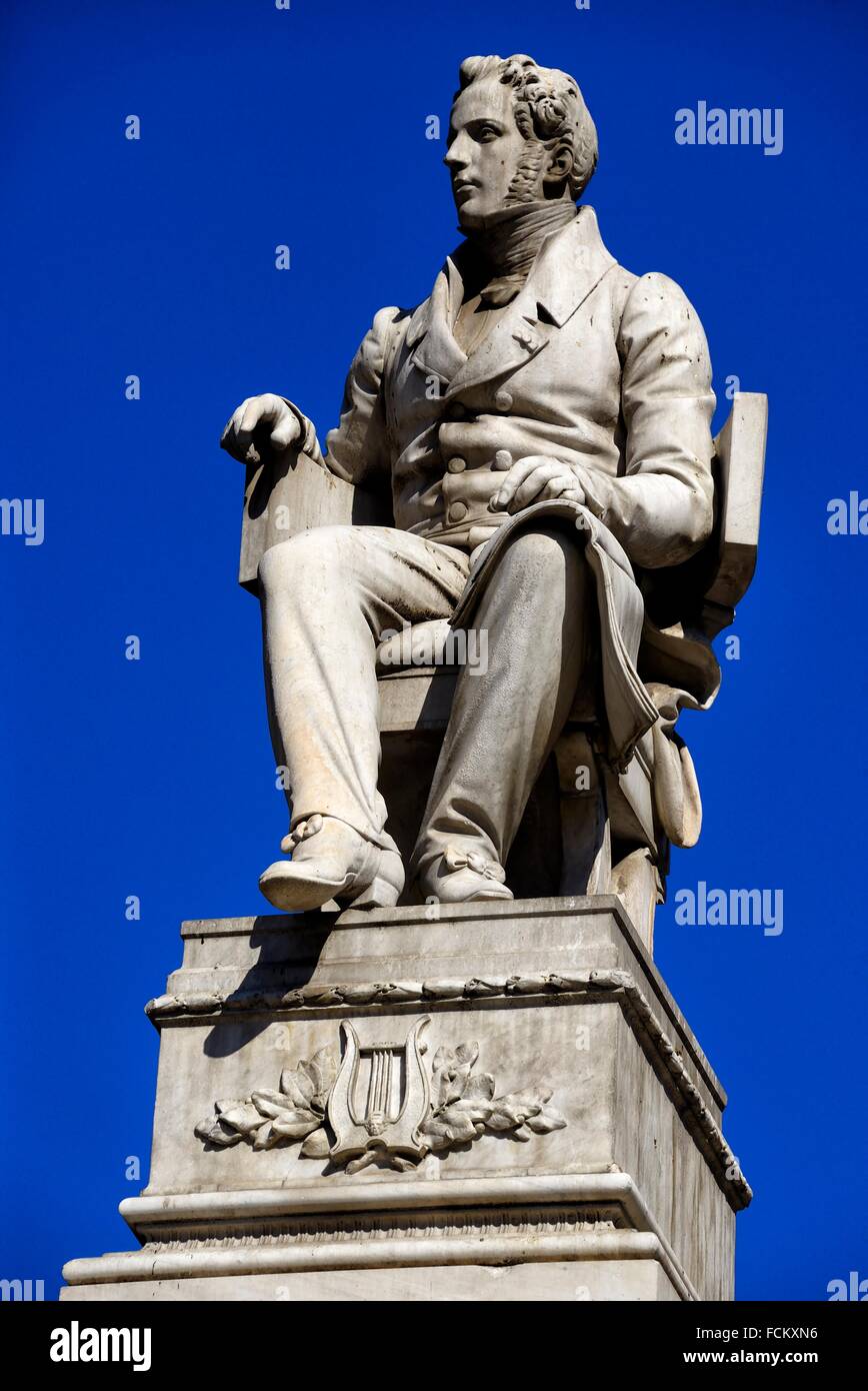 Statue of Vincenzo Bellini by Giulio Monteverde at Stesichorus Square