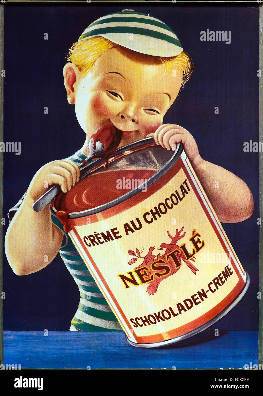 Vintage poster Crème au chocolat, Chocolate cream by Nestle largest