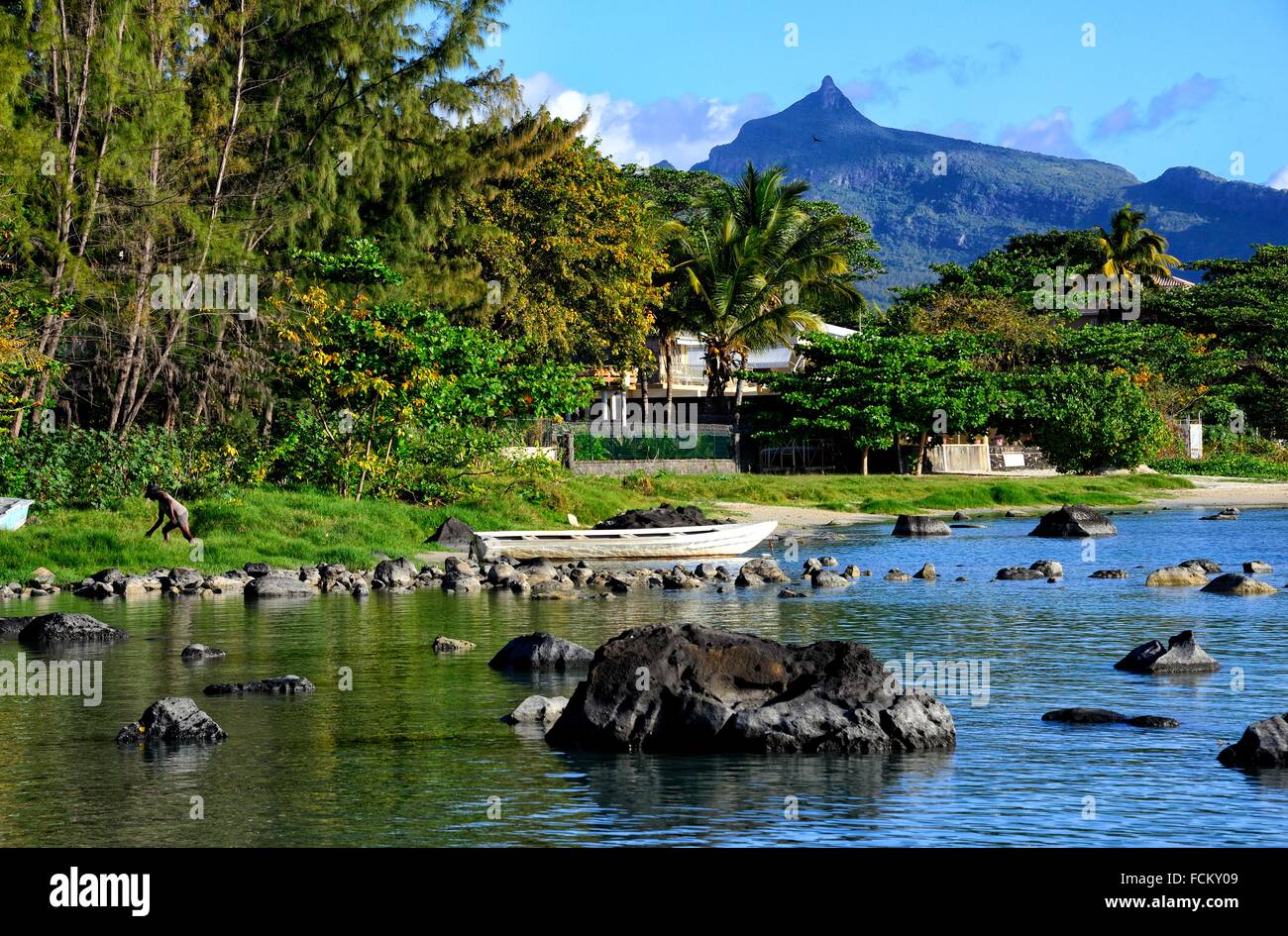 Africa, Mauritius, Pamplemousses, Tombeau Bay coast Stock Photo Alamy