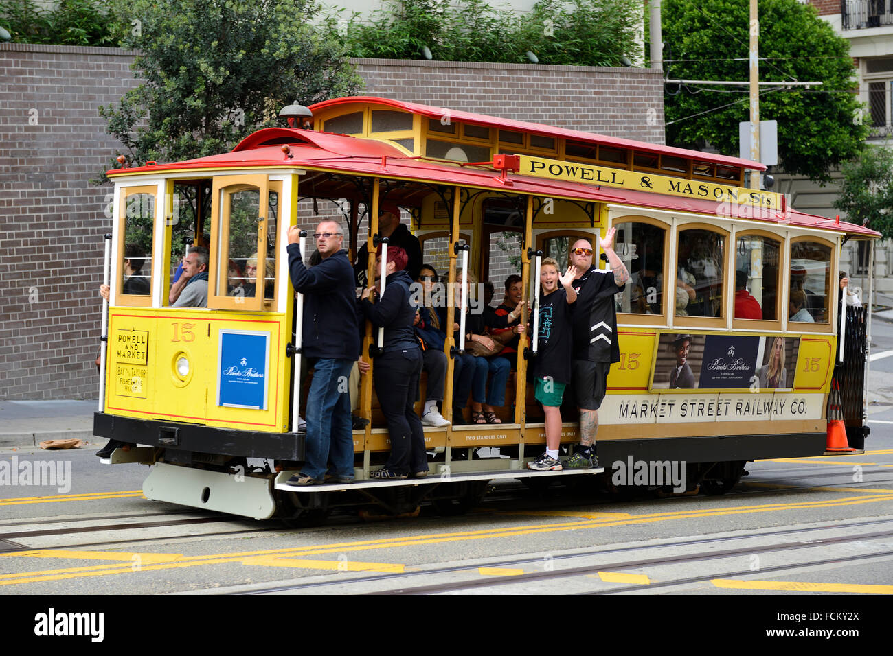 Cable car on Powell Street, San Francisco, California, USA Stock Photo