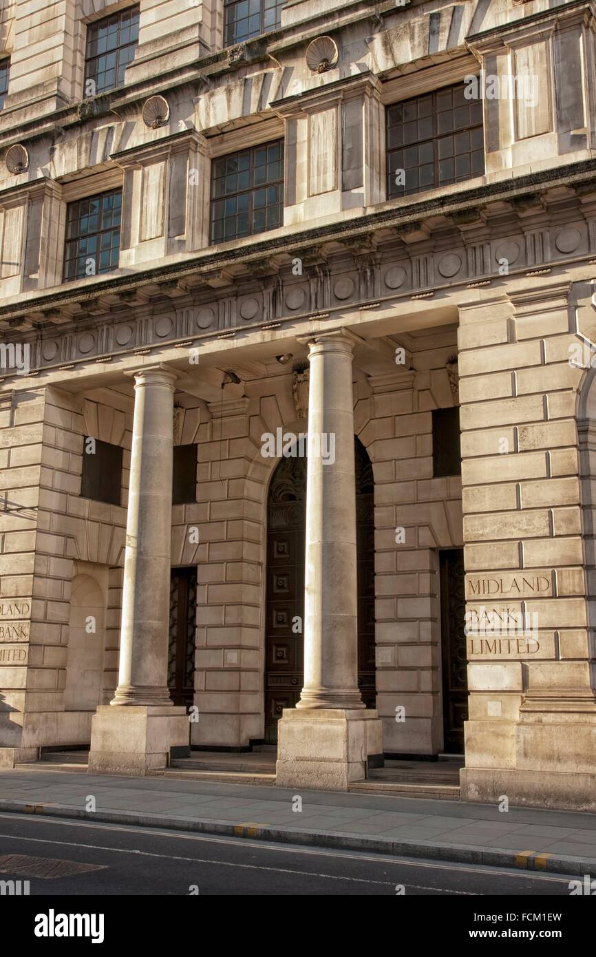 England, London, City of London. Midland Bank Grade I listed building in Poultry Stock Photo