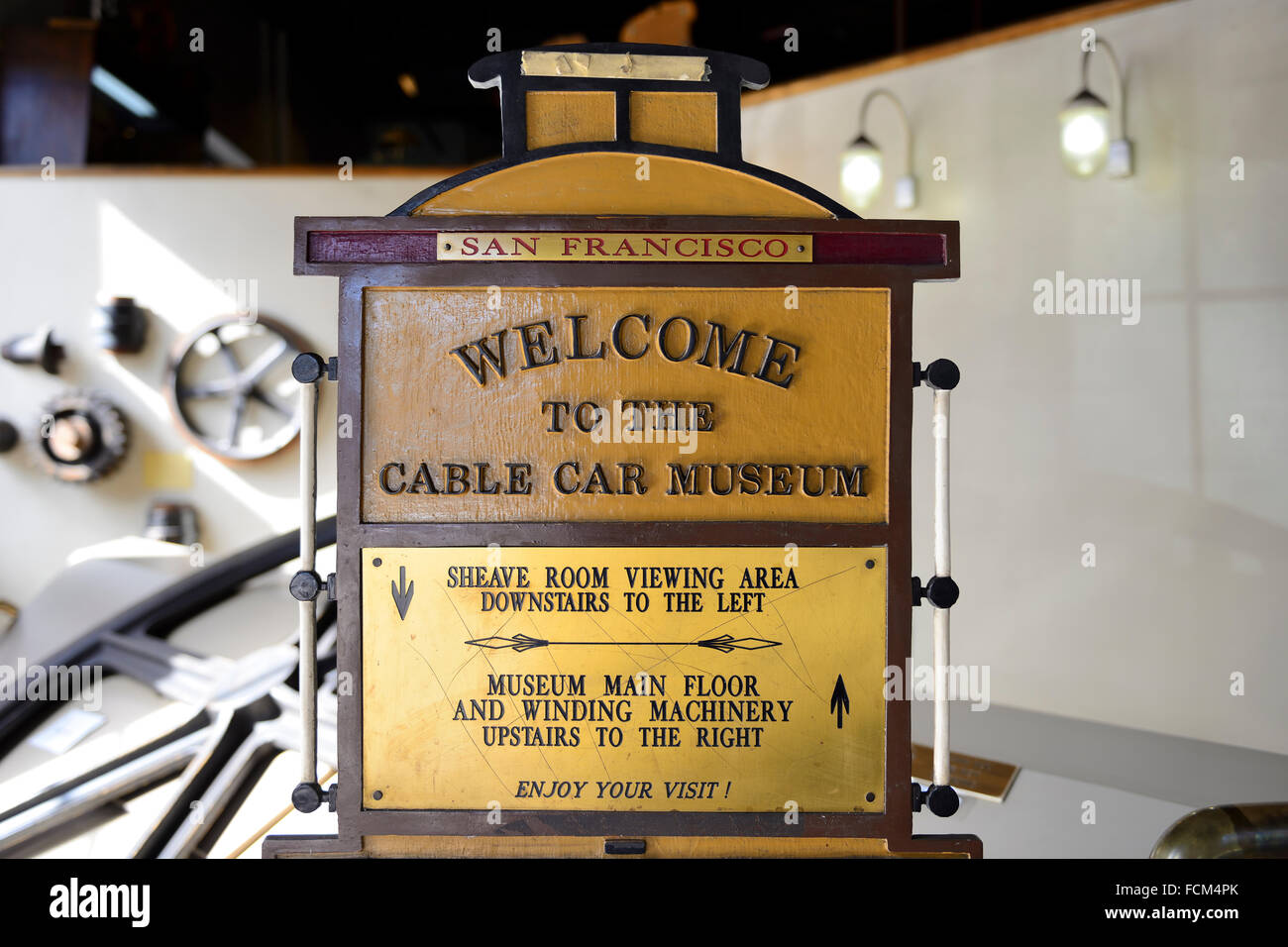 Cable Car Museum in Nob Hill, San Francisco, California, USA Stock Photo