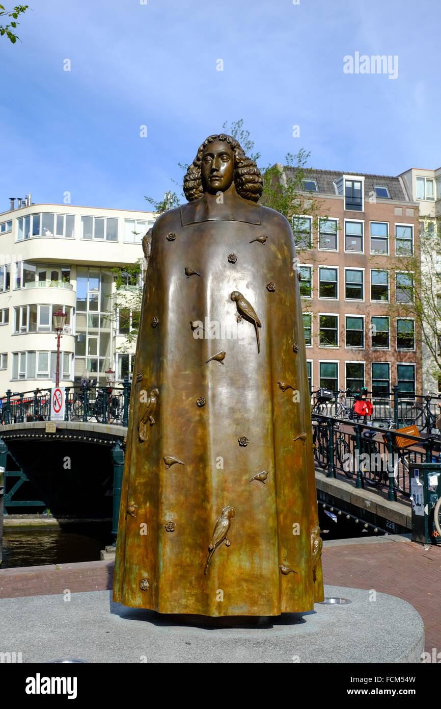 Dutch philosopher Baruch Spinoza statue, Amsterdam, The Netherlands