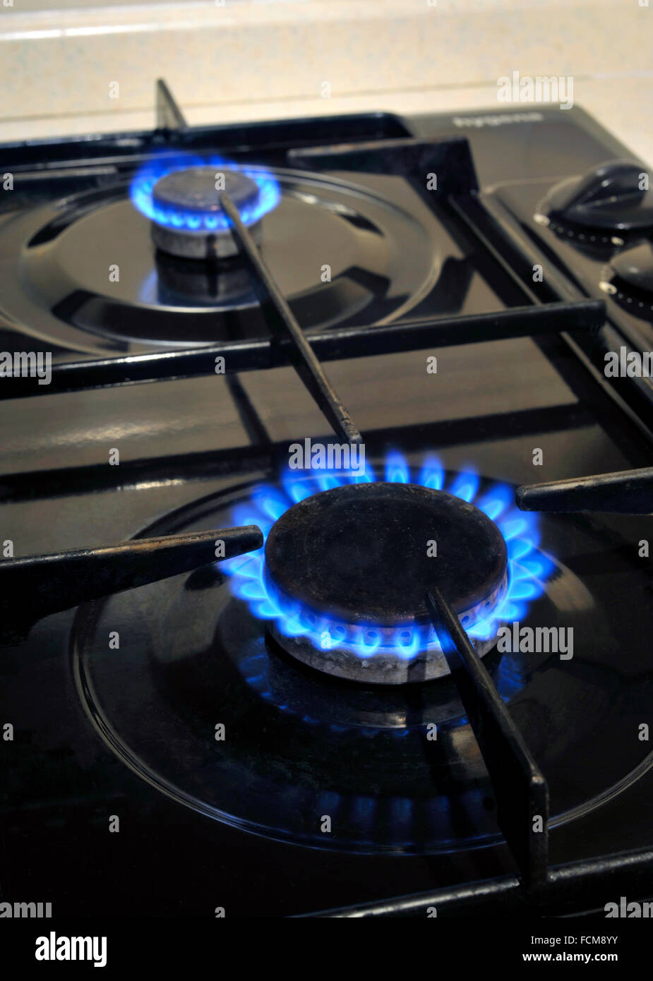Burner rings on a gas hob Stock Photo Alamy