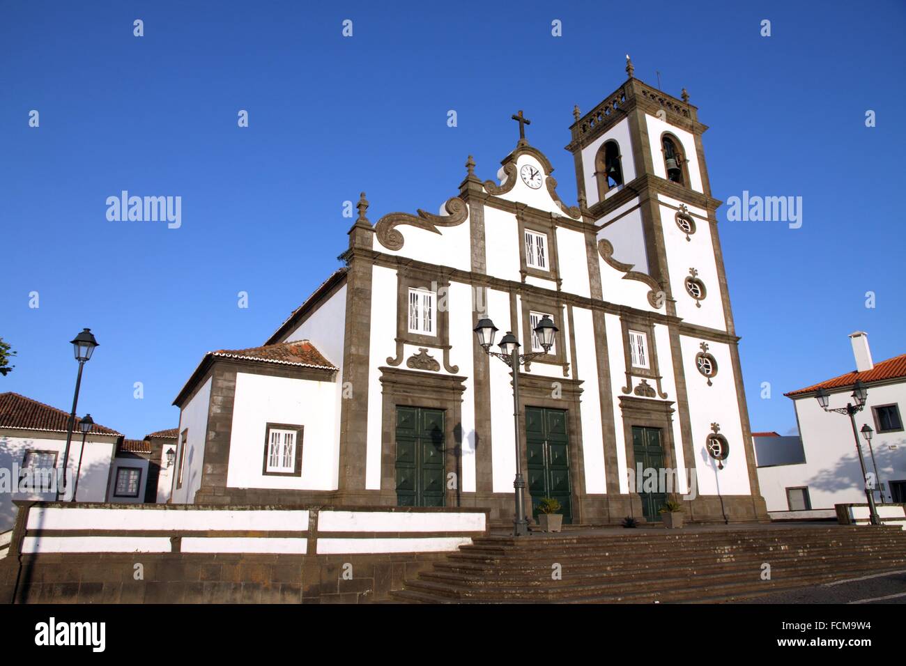 Church in Rabo de Peixe Sao Miguel island Azores Portugal Stock Photo