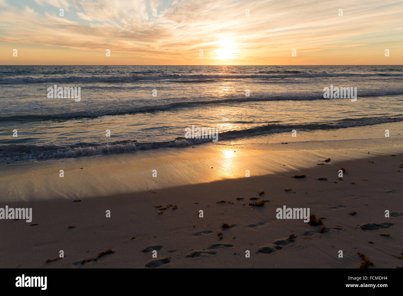 Beautiful landscaped image of sunset over sea Stock Photo - Alamy