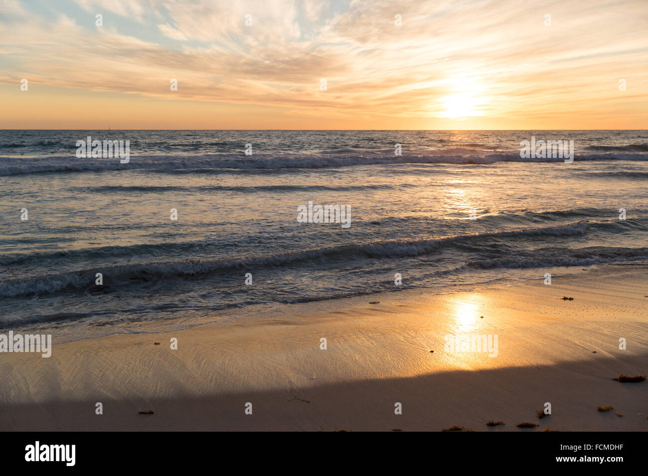 Beautiful landscaped image of sunset over sea Stock Photo - Alamy