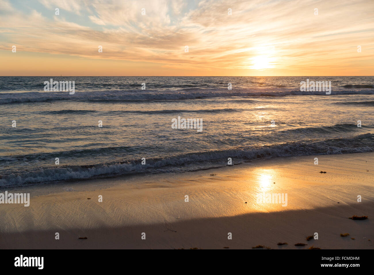 Beautiful landscaped image of sunset over sea Stock Photo - Alamy