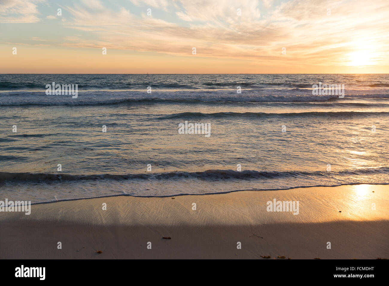 Beautiful landscaped image of sunset over sea Stock Photo - Alamy