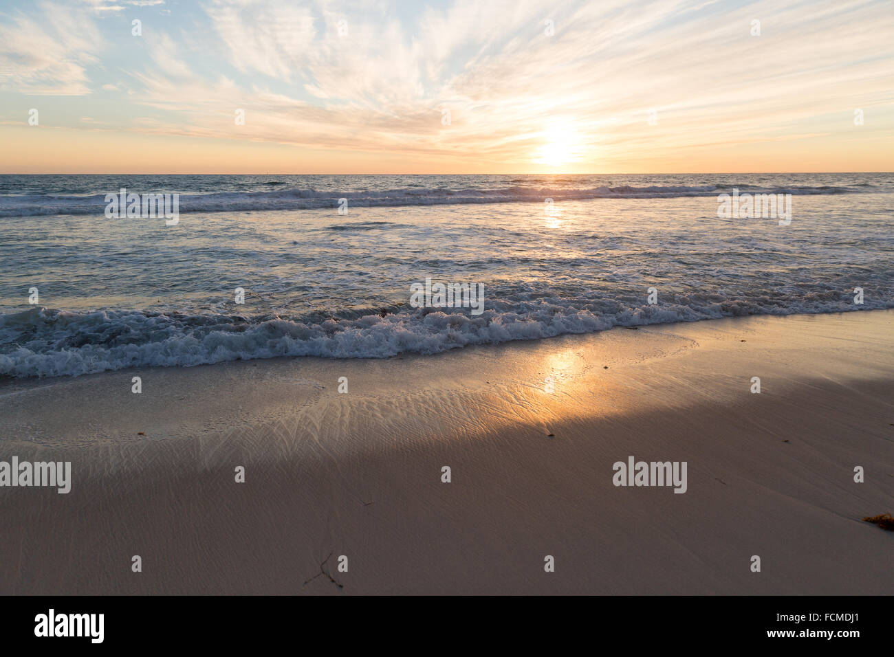 Beautiful landscaped image of sunset over sea Stock Photo - Alamy