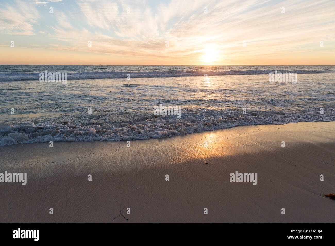Beautiful landscaped image of sunset over sea Stock Photo - Alamy