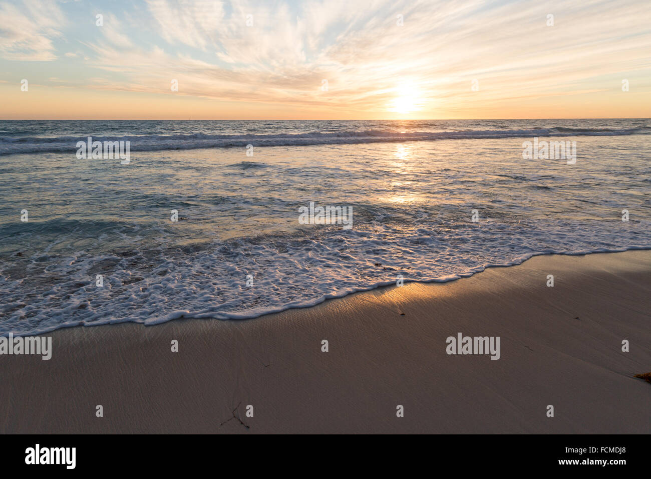 Beautiful landscaped image of sunset over sea Stock Photo - Alamy