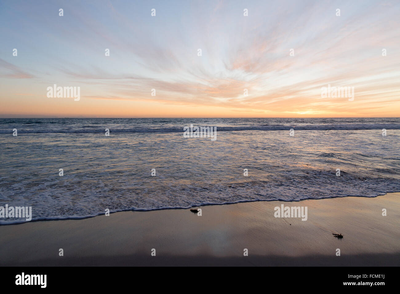 Beautiful landscaped image of sunset over sea Stock Photo - Alamy