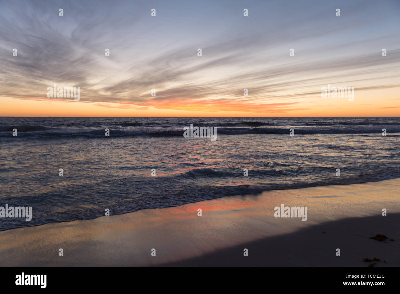 Beautiful landscaped image of sunset over sea Stock Photo - Alamy