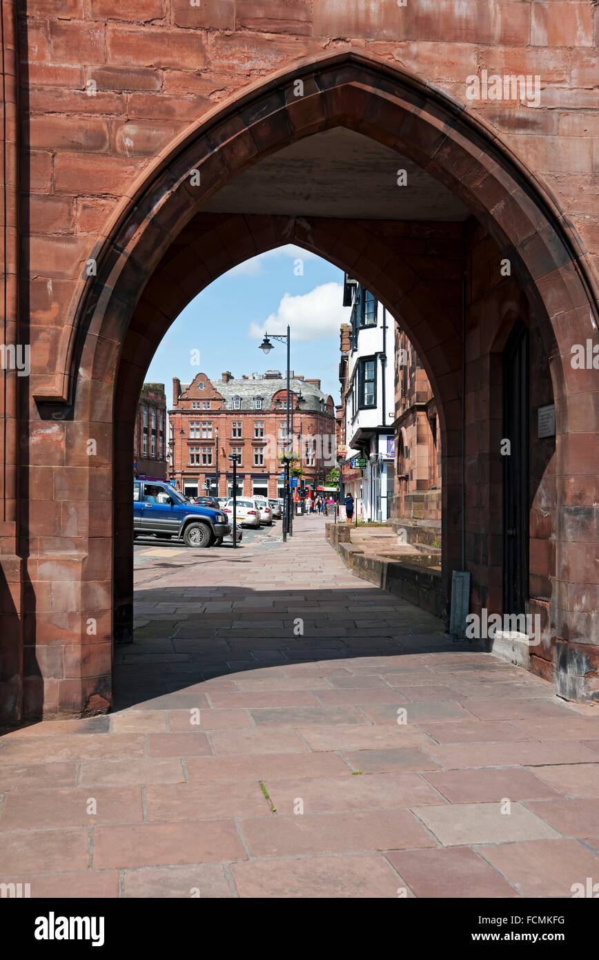 Town centre in summer Carlisle Cumbria England UK United Kingdom GB