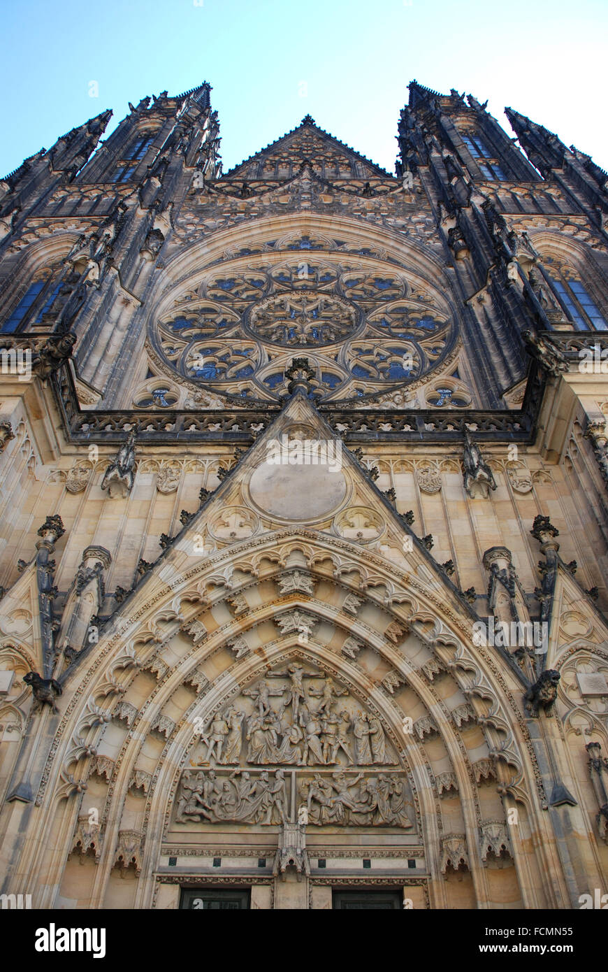St Vitus Cathedral main entrance door arch Prague Czech Republic Stock Photo