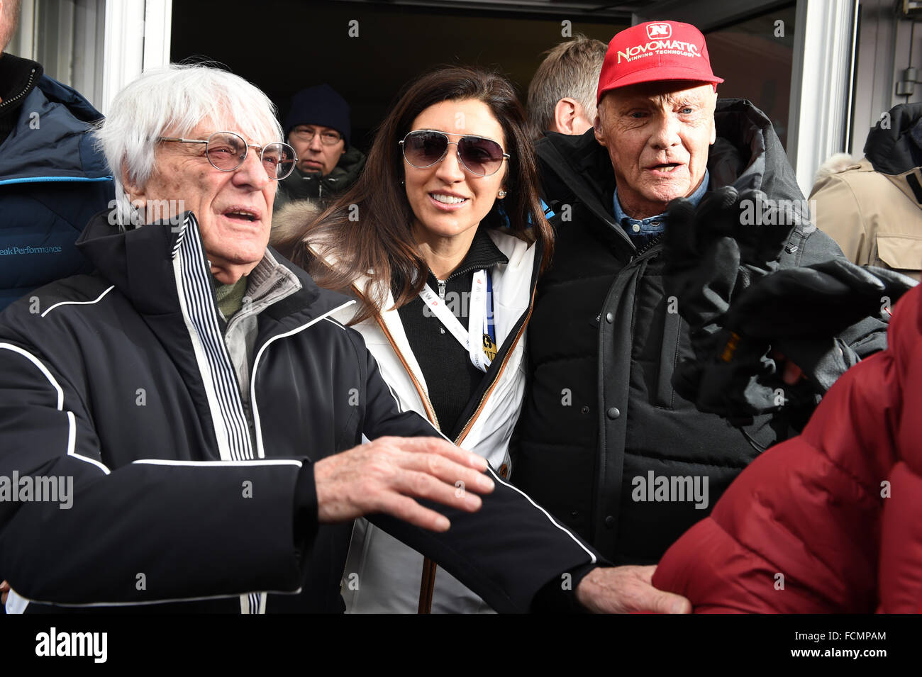 Kitzbuehel, Austria. 23rd Jan, 2013. Entrepreneur Bernie Ecclestone (l ...