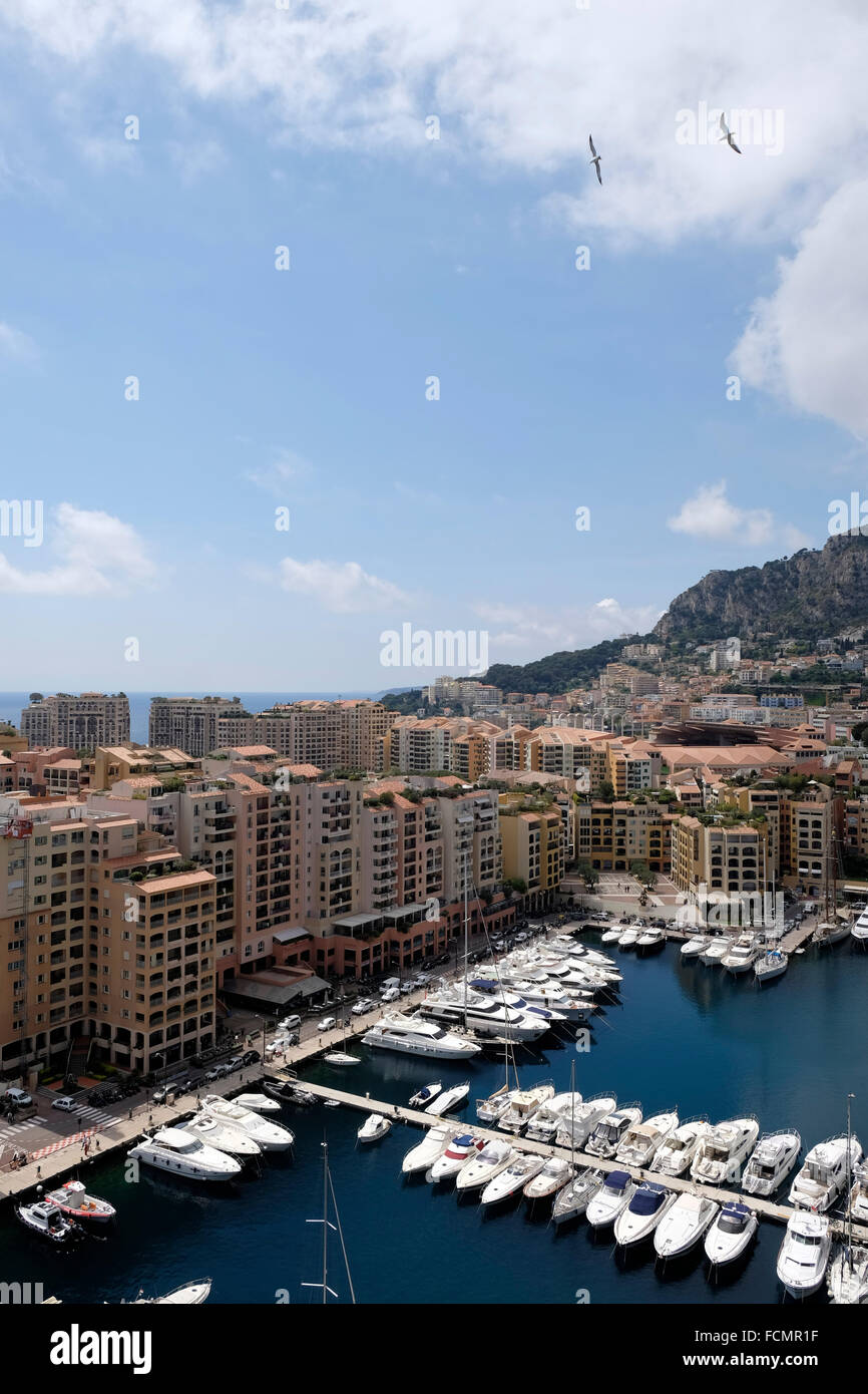 Luxury flats overlooking the harbour at Monaco. Stock Photo