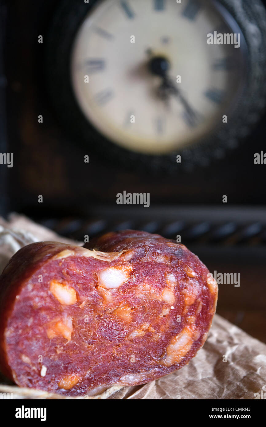 home made spicy soppressata of Calabria Stock Photo Alamy