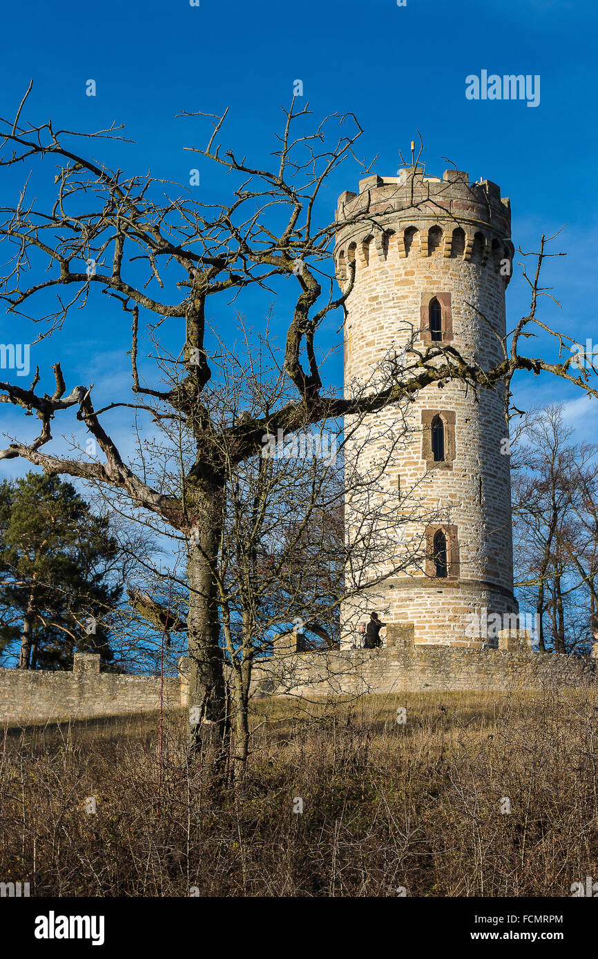Luisenturm Kleinkochberg along the hiking trail of goethe, Thuringian Forest, Germany Stock Photo