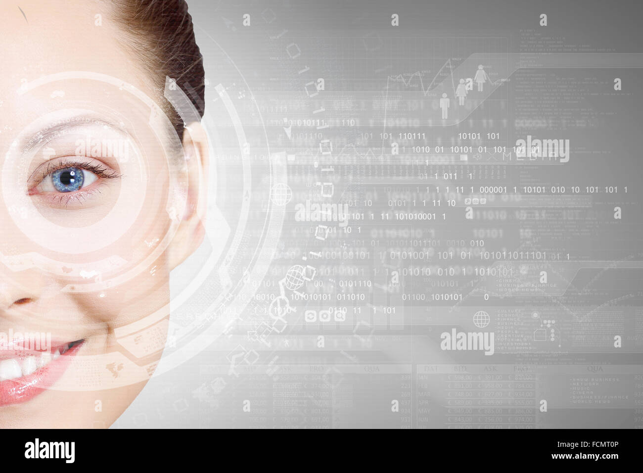 Close up of woman eye in process of scanning Stock Photo - Alamy