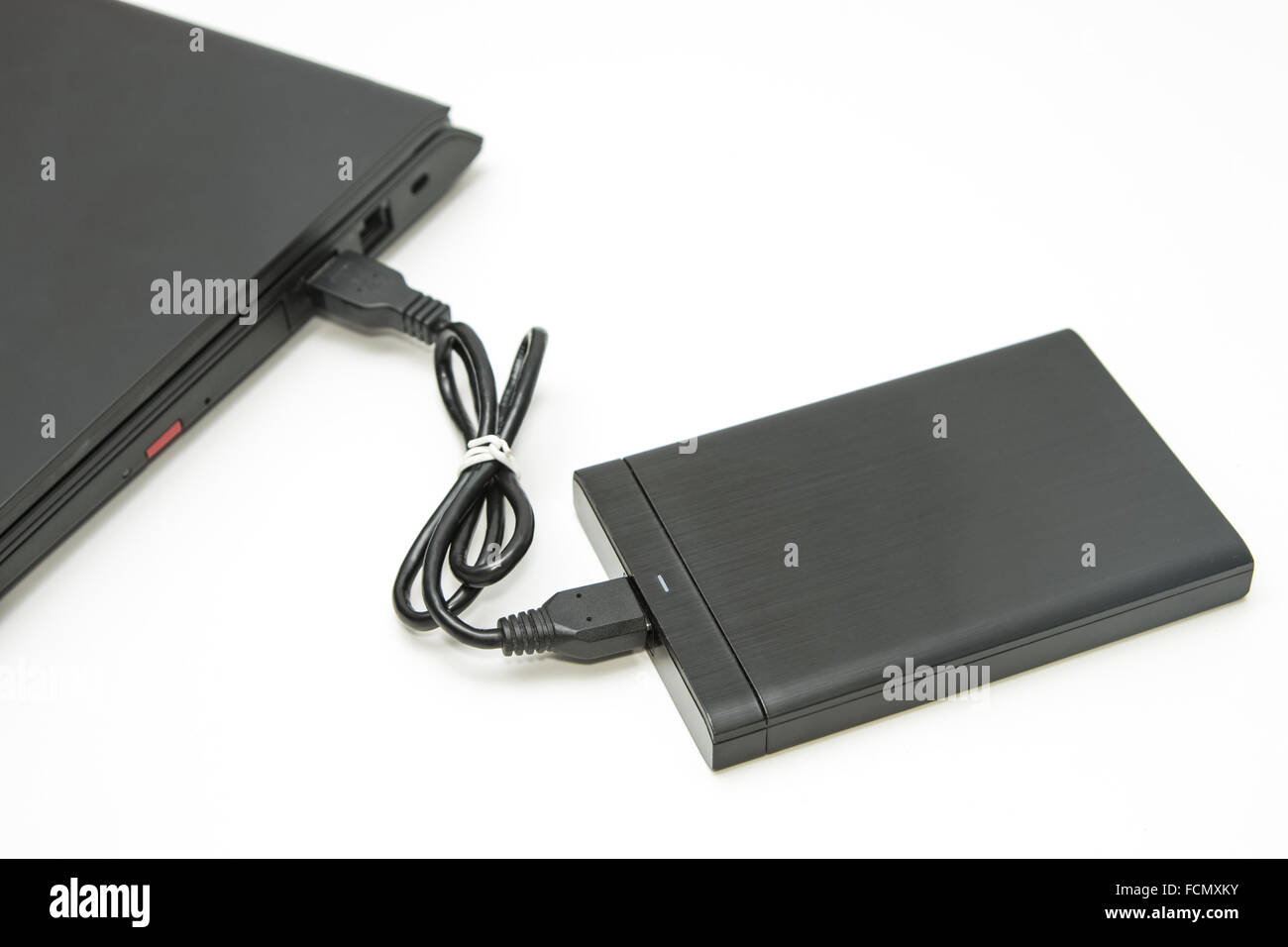 external hard disk connect to computer notebook Stock Photo Alamy