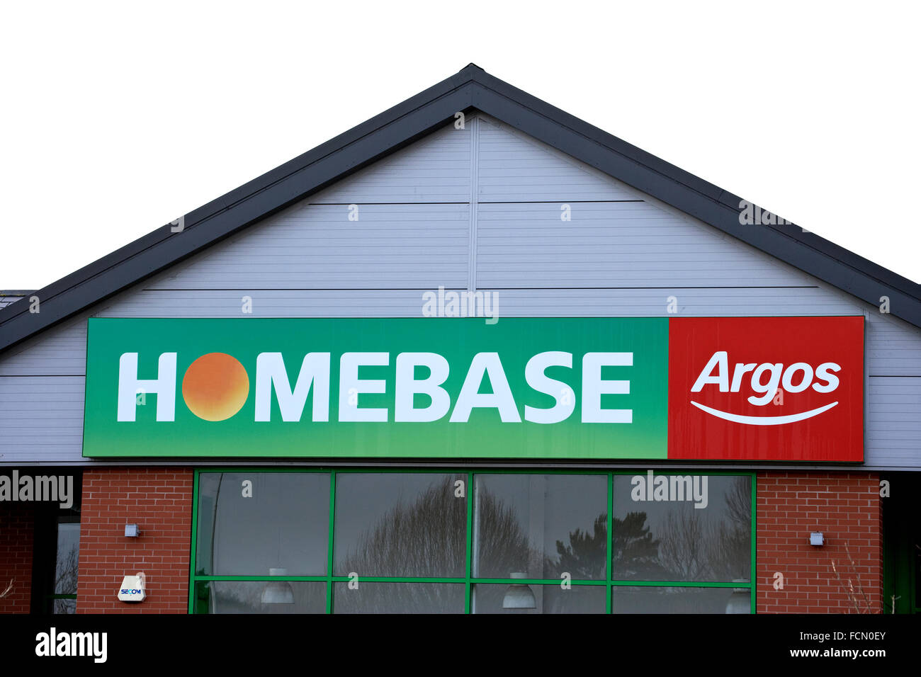 Homebase Argos sign UK Stock Photo