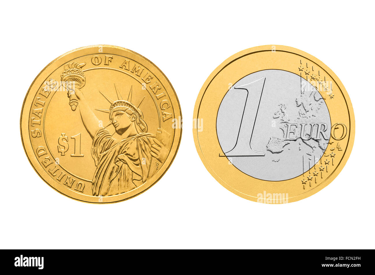 1 euro coins hi-res stock photography and images - Alamy