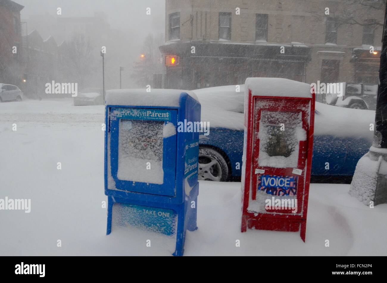 New York, USA. 23rd January, 2016. New York Jonas snow storm Brooklyn