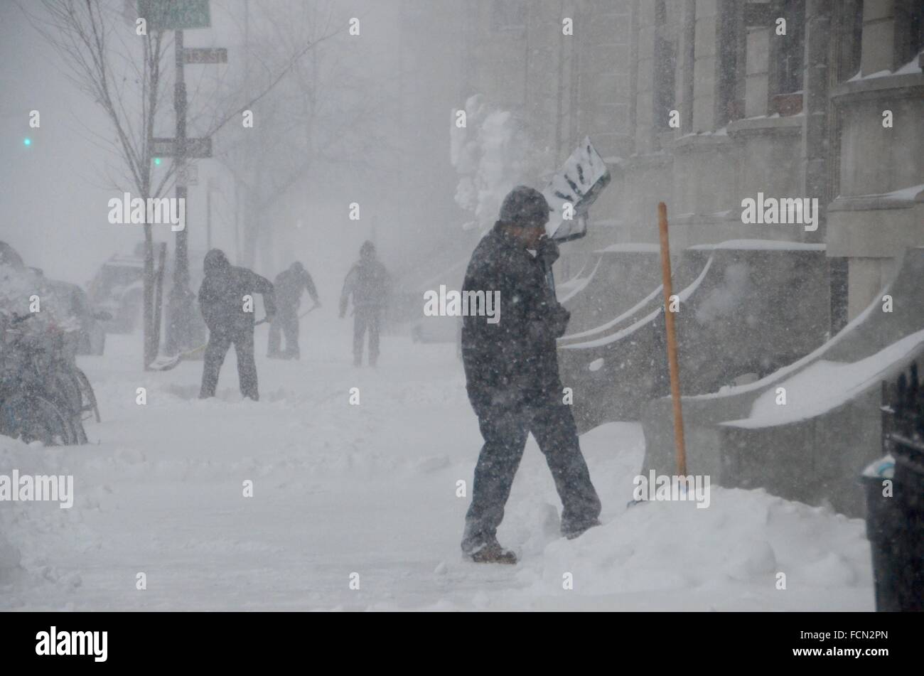 New York, USA. 23rd January, 2016. New York Jonas snow storm Brooklyn